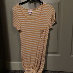 Yellow+Grey T-Shirt Dress